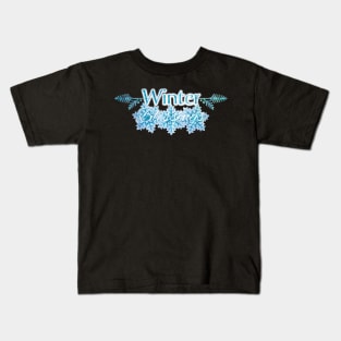 Winter Blessings Snowflake Design Kids T-Shirt